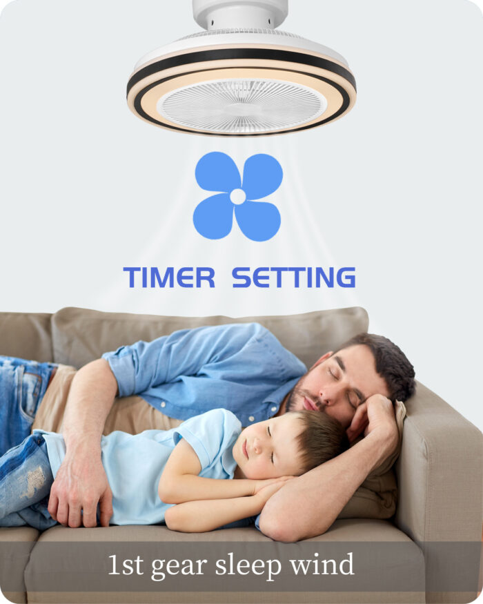 DewShrimp Flush Mount Ceiling Fan,Bladeless Ceiling Fan with Bluetooth Speaker - Image 7